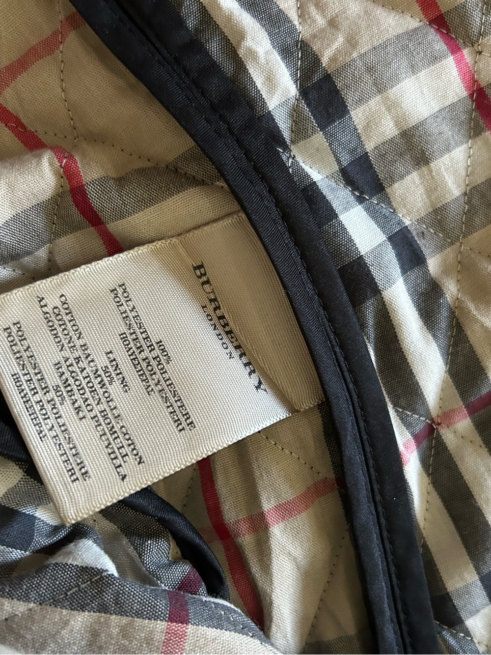 BURBERRY QUILTED NOVA CHECK JACKET SIZE XS BLACK - Picture 8 of 11